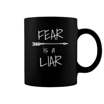 Womens Inspirational Fear Is A Liar 1 John 418 Christian Faith Coffee Mug | Mazezy