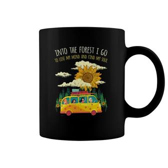 Womens Into The Forest I Go Hippie Peace Vintage Costume Hippy Gift V-Neck Coffee Mug | Mazezy