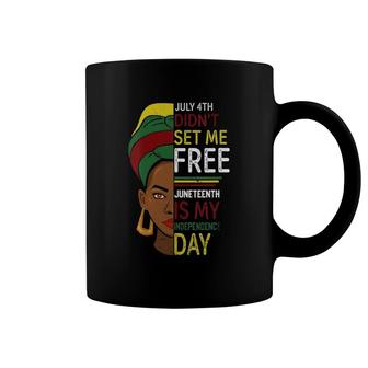 Womens July 4Th Didnt Set Me Free Juneteenth Is My Independence Day V-Neck Coffee Mug | Mazezy AU