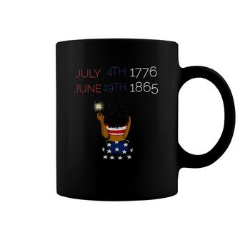 Womens Juneteenth 4Th Of July Black Pride Independence Graphic V-Neck Coffee Mug | Mazezy UK