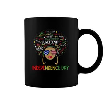 Womens Juneteenth Is My Independence Day Black Women 4Th Of July V-Neck Coffee Mug | Mazezy