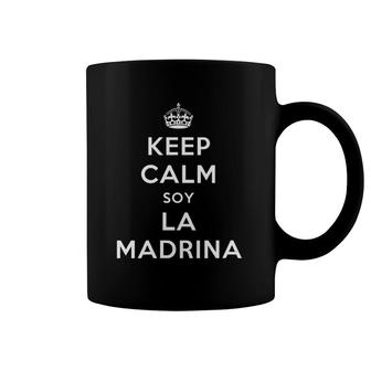 Womens Keep Calm Soy La Madrina Godmother Comadre Gift V-Neck Coffee Mug | Mazezy