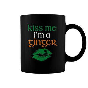 Womens Kiss Me I'm A Ginger Lover Redhead Green Lips Irish Pride Coffee Mug | Mazezy