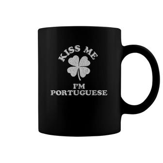 Womens Kiss Me I'm Portuguese Demonym For Portugal V-Neck Coffee Mug | Mazezy