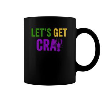 Womens Let's Get Cray Mardi Gras Crawfish Tee Men & Women 2022 Gift V-Neck Coffee Mug | Mazezy