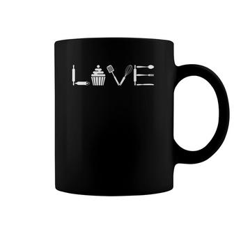 Womens 'Love' Baking Cupcake Gift For Bakers And Pastry Chefs Coffee Mug | Mazezy