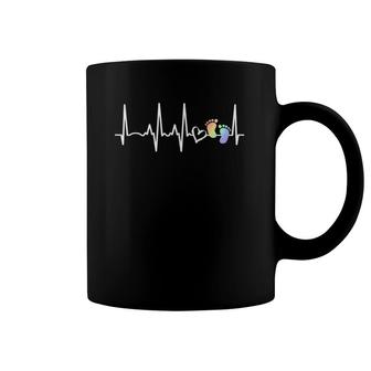 Womens Love Midwifery Ekg Heartbeat Line- Midwife - L And D Nurse Coffee Mug | Mazezy