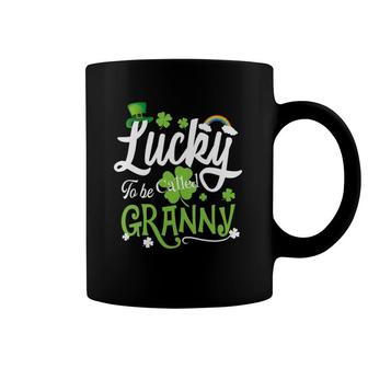 Womens Lucky To Be Called Granny Shamrock St Patrick's Day Gift V-Neck Coffee Mug | Mazezy