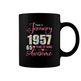 Womens Made In January 1957 65 Years Old Birthday Gift Coffee Mug | Mazezy