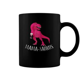 Womens Mama-Saurus Pink Dinosaur Custom Gift For Mothers Coffee Mug | Mazezy