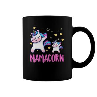 Womens Mamacorn Mom And Baby Funny Dabbing Unicorn Mommy Mother V-Neck Coffee Mug | Mazezy
