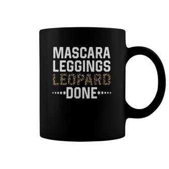 Womens Mascara Leggings Leopard Done Funny V Neck Coffee Mug | Mazezy