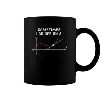 Womens Math Teacher Gifts - Sometimes I Go Off On A Tangent V-Neck Coffee Mug | Mazezy