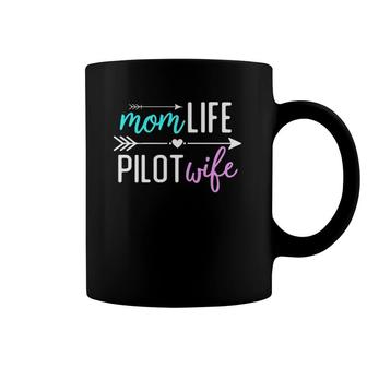 Womens Mom Life Pilot Wife Gift For Girlfriend Wife Coffee Mug | Mazezy
