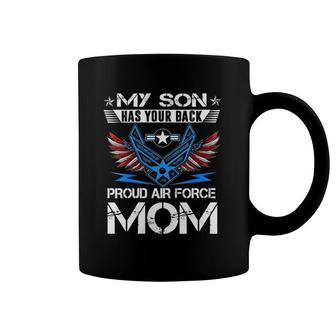 Womens My Son Has Your Back Proud Air Force Mom Tees Usaf V-Neck Coffee Mug | Mazezy