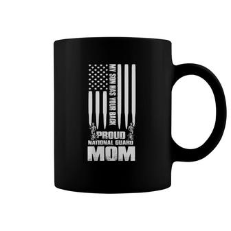 Womens My Son Has Your Back Proud National Guard Mom Army Mom V Neck Coffee Mug | Mazezy