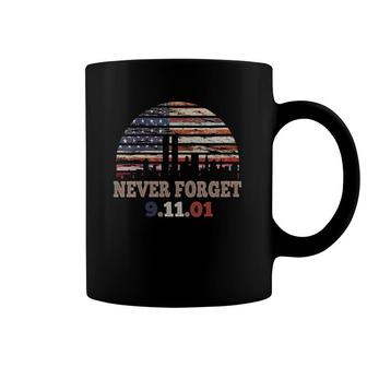 Womens Never Forget Patriotic 911 American Flag Retro Vintage Coffee Mug | Mazezy