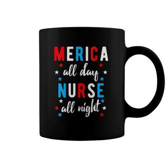 Womens Nurses 4Th Of July Design Gift Independence Day Night Shift Coffee Mug | Mazezy