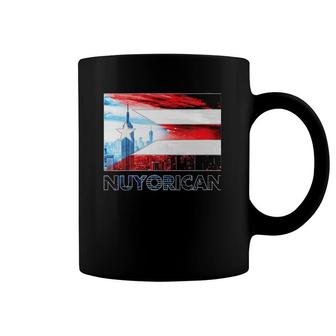 Womens Nuyorican Flag Puerto Rico Flag Gift New York Puerto Rican V-Neck Coffee Mug | Mazezy