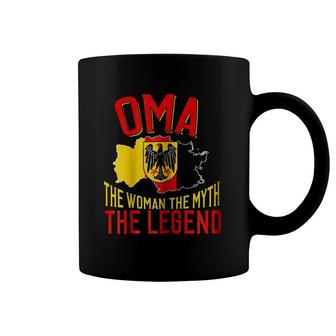 Womens Oma The Woman The Myth The Legend German Grandmother Coffee Mug | Mazezy