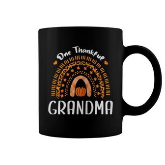 Womens One Thankful Grandma Thanksgiving Rainbow Leopard Fall Coffee Mug | Mazezy