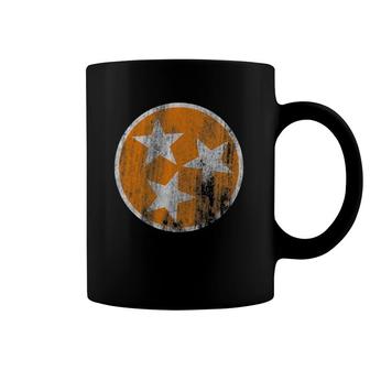 Womens Orange Tennessee Flag Volunteer State Stars Vintage Coffee Mug | Mazezy
