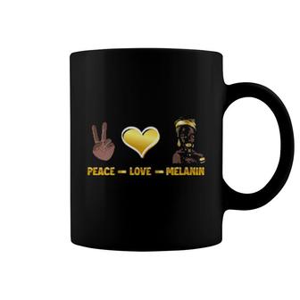 Womens Peace Love Melanin Queen Afro American Coffee Mug | Mazezy