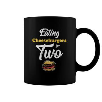 Womens Pregnancy Eating Cheeseburgers For Two 4Th Of July Coffee Mug | Mazezy
