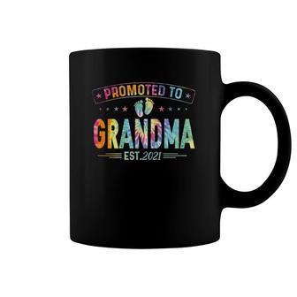 Womens Promoted To Grandma 2022 Tie Dye First Time Mothers New Mom Coffee Mug | Mazezy