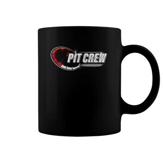 Womens Race Car Party Pit Crew Car Racing Checkered Flag Racing Coffee Mug | Mazezy