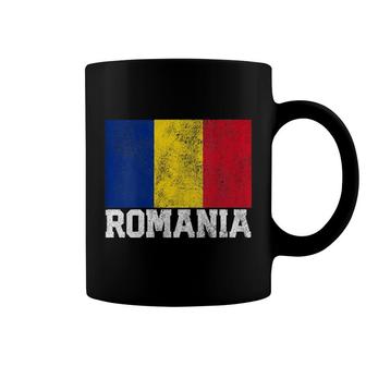Womens Romanian Romania Flag National Pride Roots Country Family V-Neck Coffee Mug | Mazezy