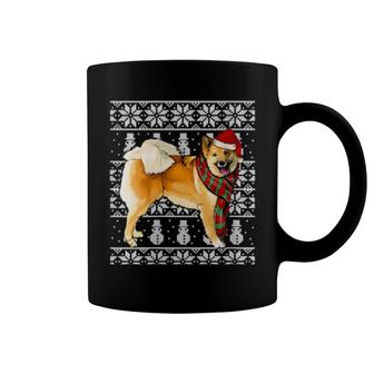 Womens Santa Hat Xmas Icelandic Sheepdog Ugly Christmas Coffee Mug | Mazezy