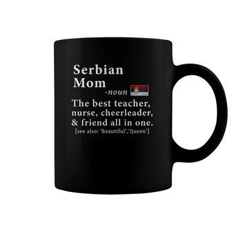 Womens Serbian Mom Definition Tee Serbia Flag Mother's Day Tee Coffee Mug | Mazezy