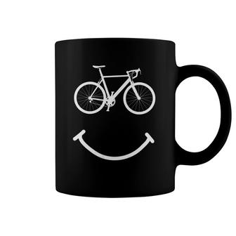 Womens Smiley Funny Mtb Mountain Cycling Smile Face Bicycle Biker Coffee Mug | Mazezy