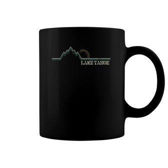 Womens Summer Retro Lake Tahoe California V-Neck Coffee Mug | Mazezy