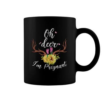 Womens Th Sunflower Deer Pregnancy Annoucement Costume New Mom Coffee Mug | Mazezy