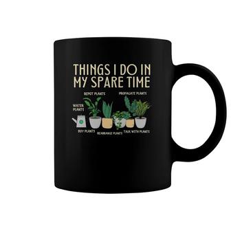 Womens Things I Do In My Spare Time Plants Funny Gardener Gardening V-Neck Coffee Mug | Mazezy