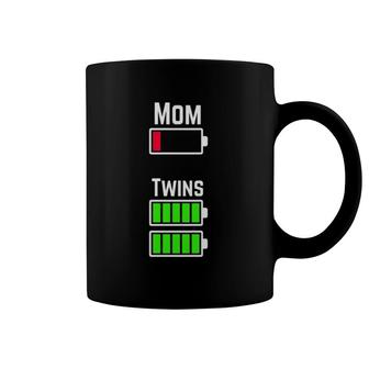 Womens Tired Twin Mom Low Battery Charge Coffee Mug | Mazezy