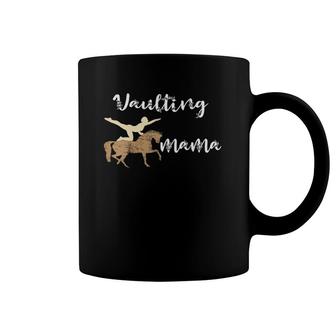 Womens Vaulting Mama Equestrian Horse Mom Horseback Riding Mother V-Neck Coffee Mug | Mazezy