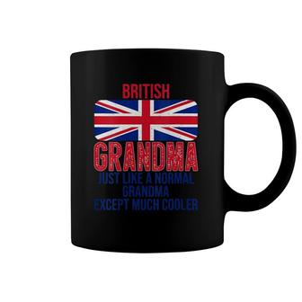Womens Vintage British Grandma United Kingdom Flag For Mother's Day V-Neck Coffee Mug | Mazezy
