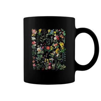Womens Vintage Inspired Flower Botanical Chart Coffee Mug | Mazezy