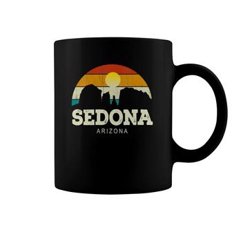 Womens Vintage Retro Style Skyline Desert Landscape Sedona Arizona V-Neck Coffee Mug | Mazezy