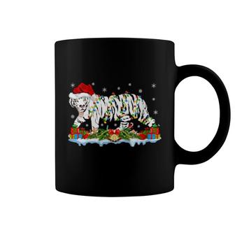 Womens White Tiger Matching Santa Hat White Tiger Christmas Coffee Mug | Mazezy