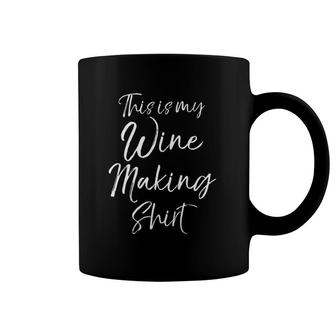 Womens Wine Maker Gift Funny Accessory This Is My Wine Making V-Neck Coffee Mug | Mazezy