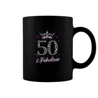 Womens Womens 50 And Fabulous 50Th Birthday Gift Coffee Mug - Seseable