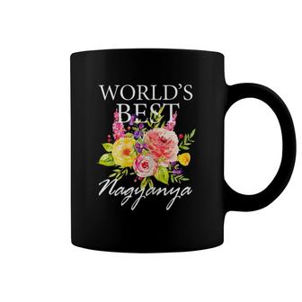 Womens World's Best Nagyanya Hungarian Grandma Mother's Day Flower Coffee Mug | Mazezy