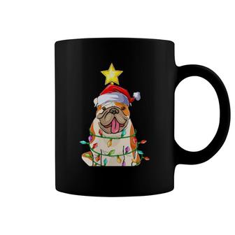 Womens Xmas Lighting Tree Matching American Bulldog Christmas Coffee Mug | Mazezy