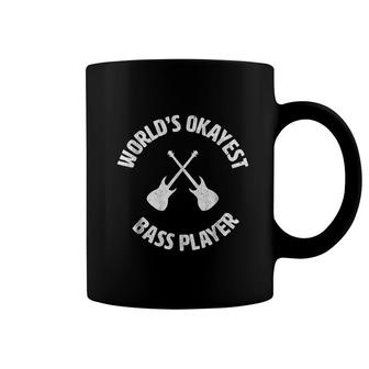 Worlds Okayest Bass Player Bassist Bass Guitar Coffee Mug - Thegiftio UK