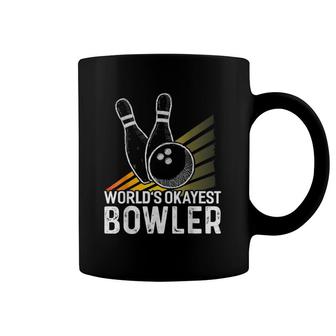 World's Okayest Bowler Funny Bowler Bowling Coffee Mug | Mazezy