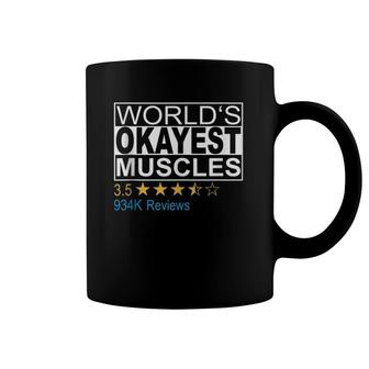 World's Okayest Muscles Funny Fitness Coffee Mug | Mazezy